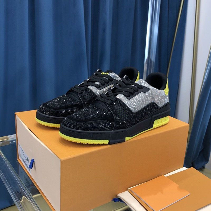 

Designer Fashion Trainer sneaker intage Casual Shoes Virgils alligator-embossed black Grey Brown White Green calf leather French Ablohs Mens