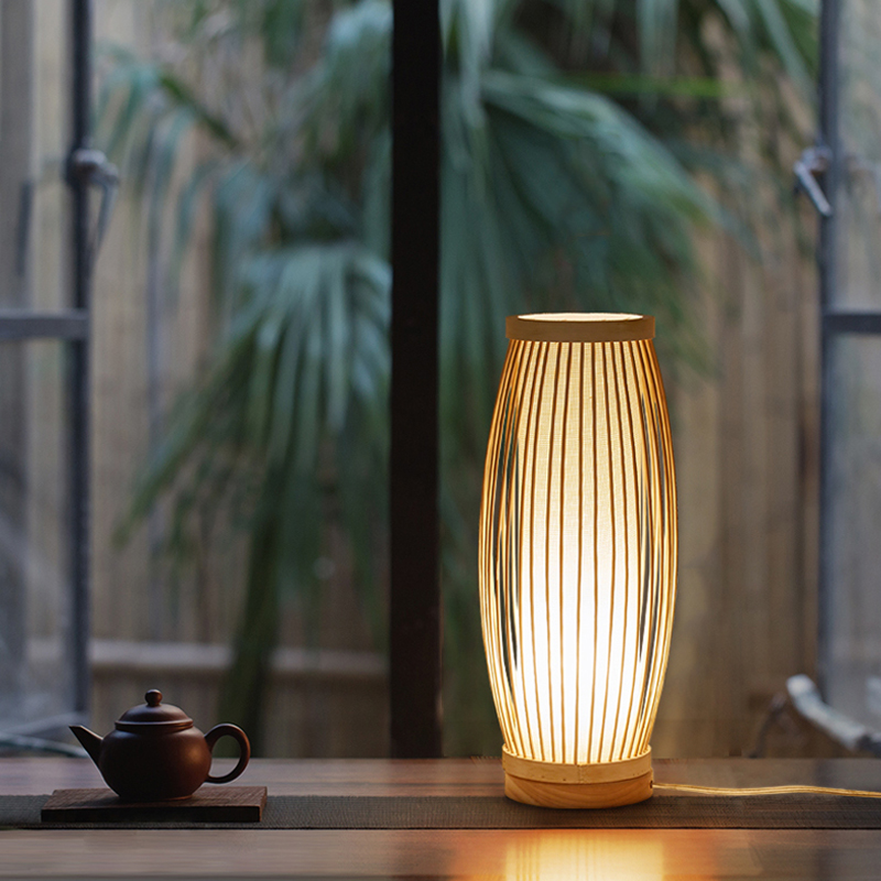 

Bedroom warm bedside lamps Japanese-style Zen tea room light tatami decor table lamp Living Room bamboo art desk lights