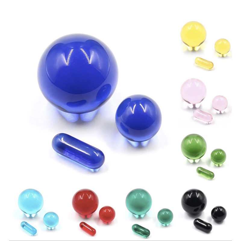 

9 Colors Terp Slurper Quartz Banger Insert Smoking Accessory - 20mm Marble Carb Cap 12mm Marble Valve Pill Glass Pearls Beads Set