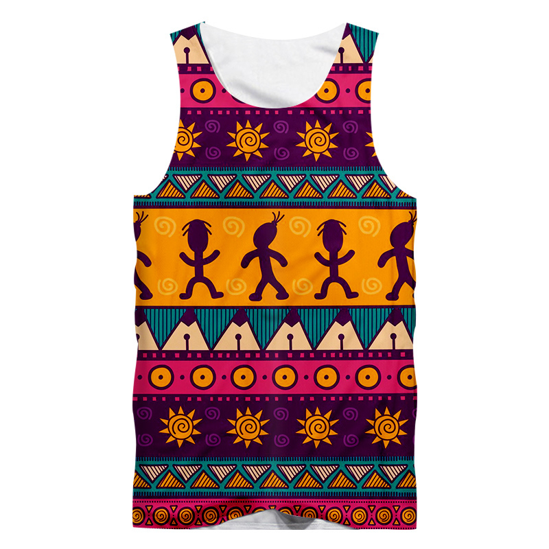 IFPD EU Size Harajuku Men's Casual Tank Top Cool 3D Print Cartoons Totem Pattern Vest Mans Fit Sleeveless Plus Size Clothing 220607