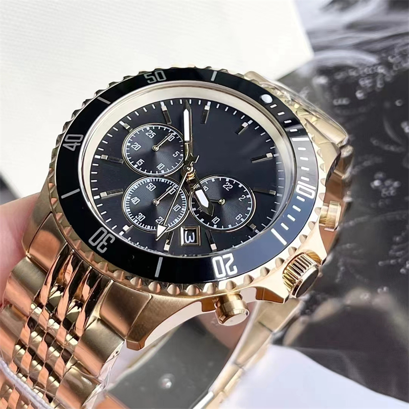 

Men's watch m8726 multifunction timer diving watch diameter 44mm retail and wholesale, Gold