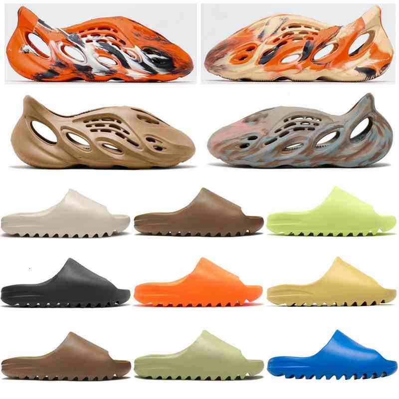 

2022 1 Slides Runner Slipper MXT Moon Gray MX Cream Clay Men Women Slippers Shoes Ochre Vermillion Mineral Blue Triple Black Designer, 23