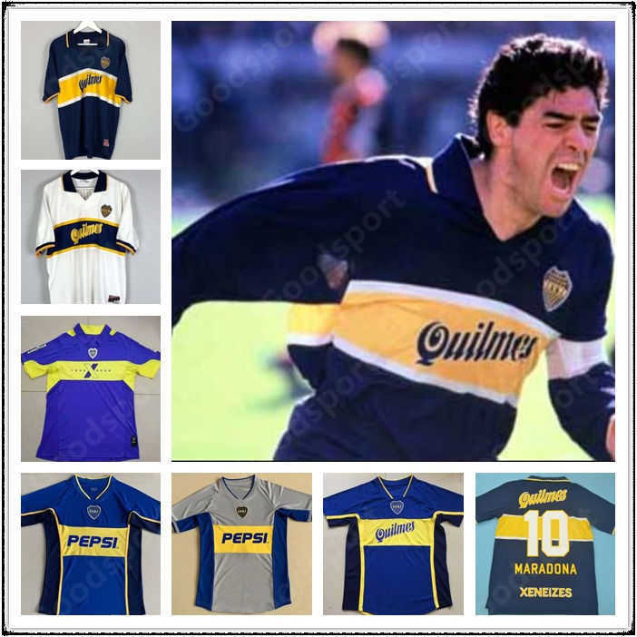 RETRO 97 98 Maradona Boca Juniors Soccer Jersey ROMAN Caniggia 96 2002 03 PALERMO Football Shirts Maillot Camiseta de Futbol 05 2001