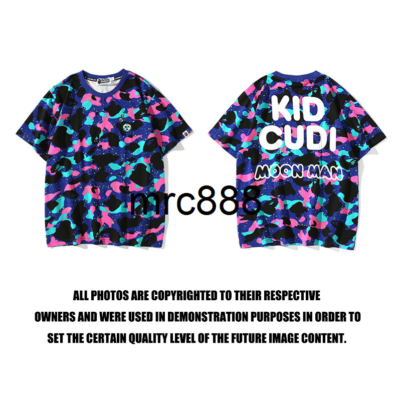 

Summer tide ape kid Cudi Galaxy roaming camouflage T-shirt, Blue