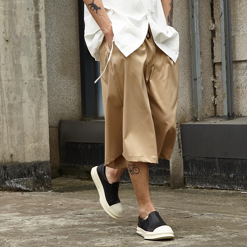 

Men's Shorts Men Japan Korean Streetwear Fashion Loose Casual Wide Leg Summer Kimono Pant Male Hip Hop Gothic Skirt TrousersMen's, Xz02 khaki