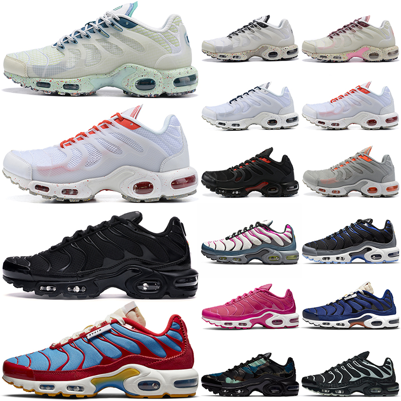 

tn plus running shoes men women terrascape black white green burgundy red orange pink greedy tns outdoor sports trainers sneakers walking, 40-46 volcano