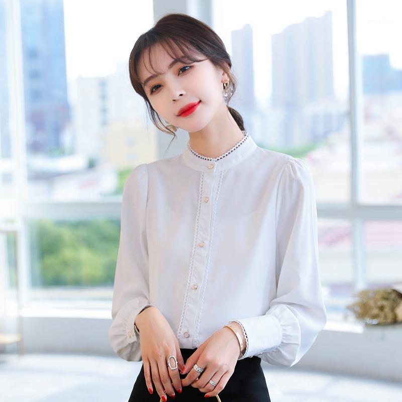 

Woman Feminina Women' Vintage Blouse Fashion Clothes 2022 Spring Autumn White Chiffon Shirts Female D0155 Blouses