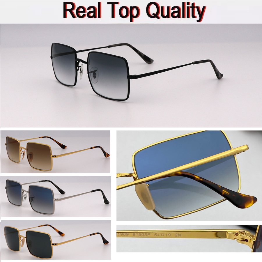 

Fashion Metal square Style metal designer Sunglasses Unisex Vintage Classic Brand Design Sun Glasses Oculos De Sol gafas top quality 54mm lens 1969