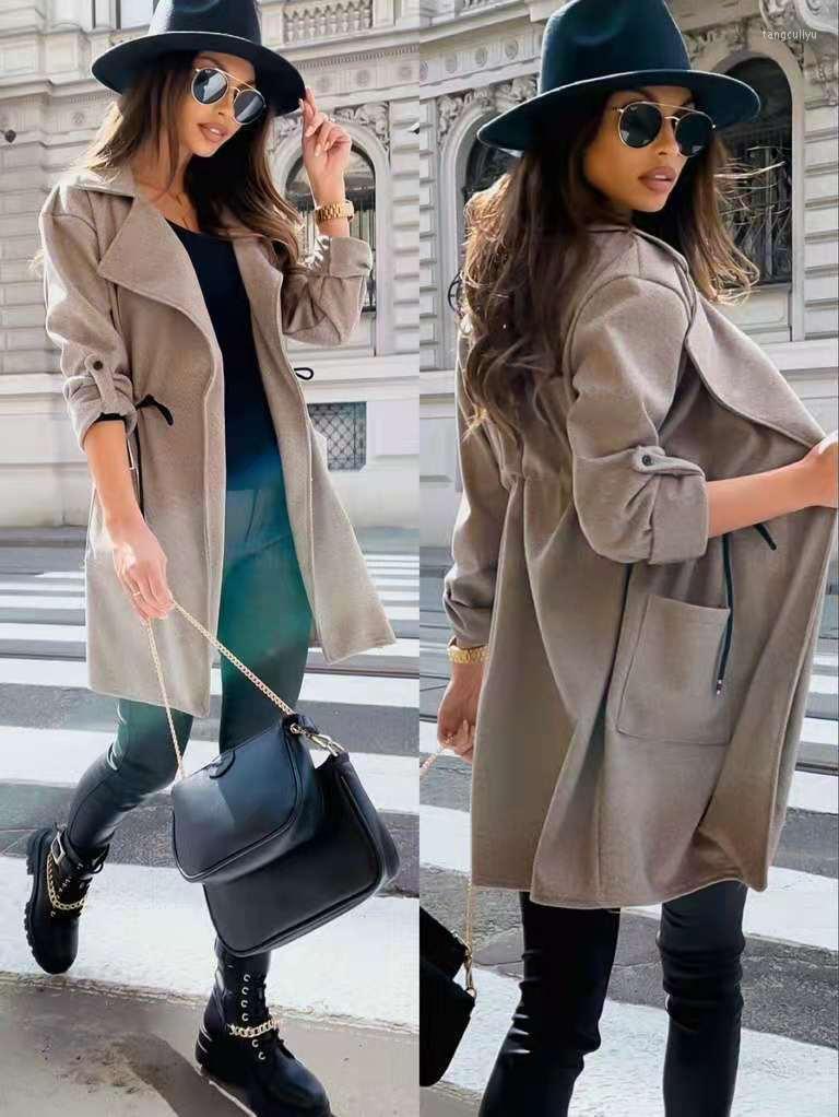 

Women' Jackets Windbreaker 2022 Autumn Casual Fashion Chic Women Female Coat, Gray
