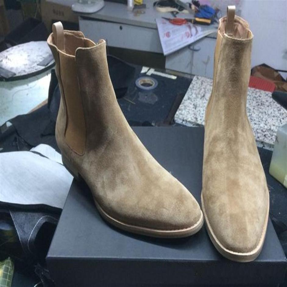 

Classic Wyatt Ankle Boots Western Style Black Leather Motorcylcle Boots Men Gentlemen Shoes Fall Winter309Y