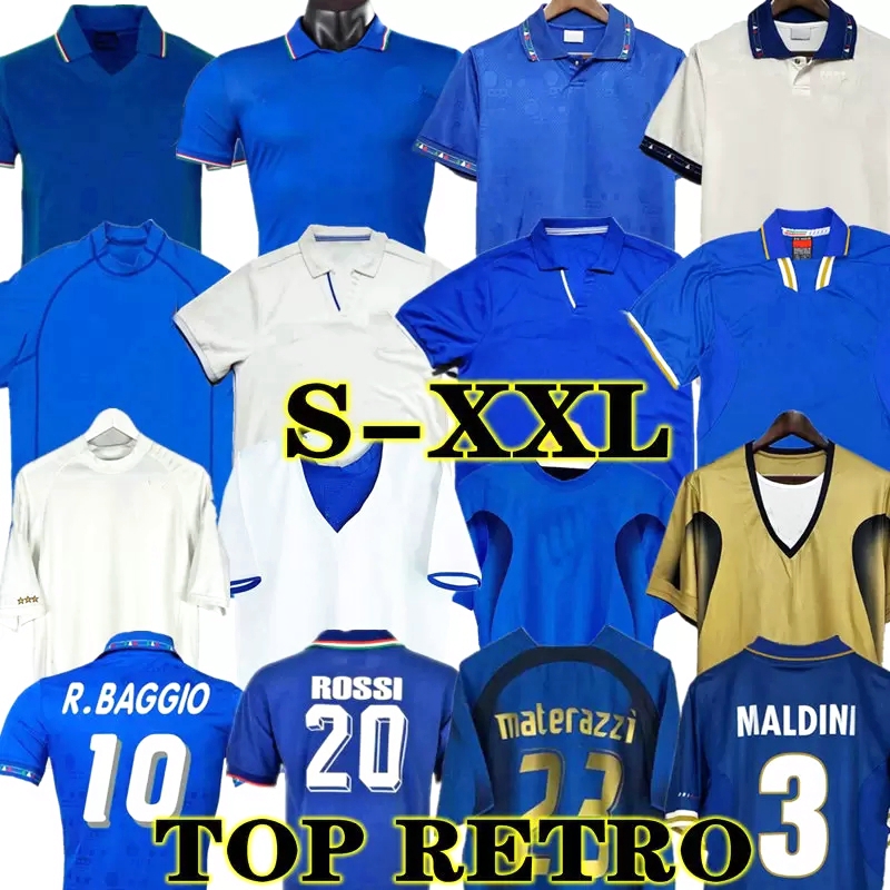 

1998 Retro Baggio Maldini SOCCER JERSEY FOOTBALL 1990 1996 1982 ROSSI Schillaci Totti Del Piero 2006 Pirlo Inzaghi buffon Cannavaro, 2006 home