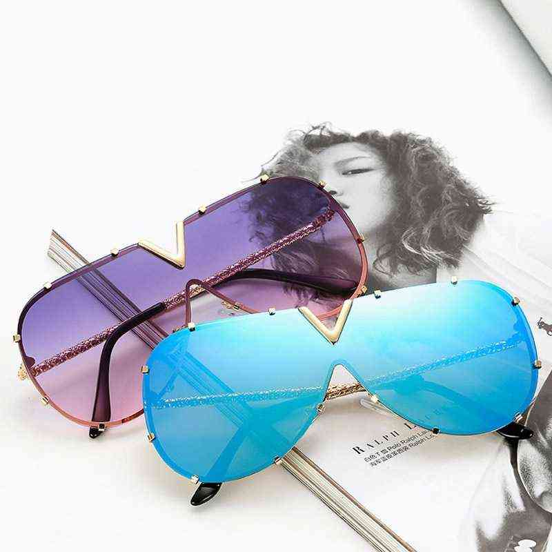 

Unisex Pilot Sunglasses Women Vintage Luxury One Piece Sun Glasses Traveling Mirror Eyewear for Women Male Oculo