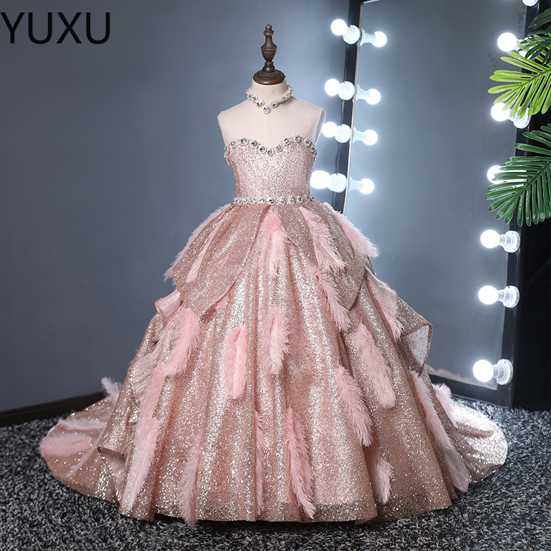 2022 Vintage Mariage Fleur Filles Robe Col Carré Fille Pageant Robes De Luxe Une Ligne Champagne Dentelle Ivoire Tulle Longues Robes Formelles Po