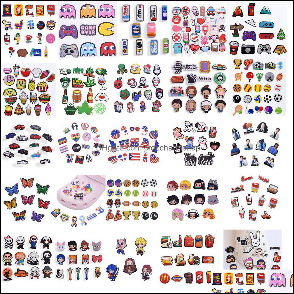

Shoe Parts Accessories Shoes Wholesale Pvc Cartoon Croc Charms Decoration Buckle Clog Pins Charm Buttons Drop Delivery 2021 Vcepr