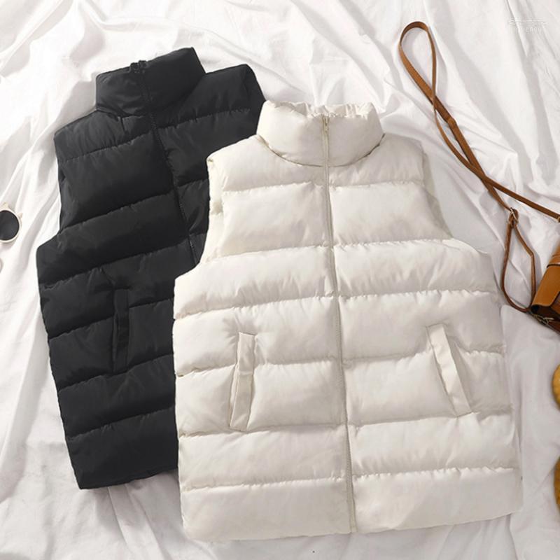 

Women' Vests 2022 Winter Cotton Down Vest Women Loose Waistcoat Bodywarm Jacket Padded Sleeveless Female Kare22, Black only vest