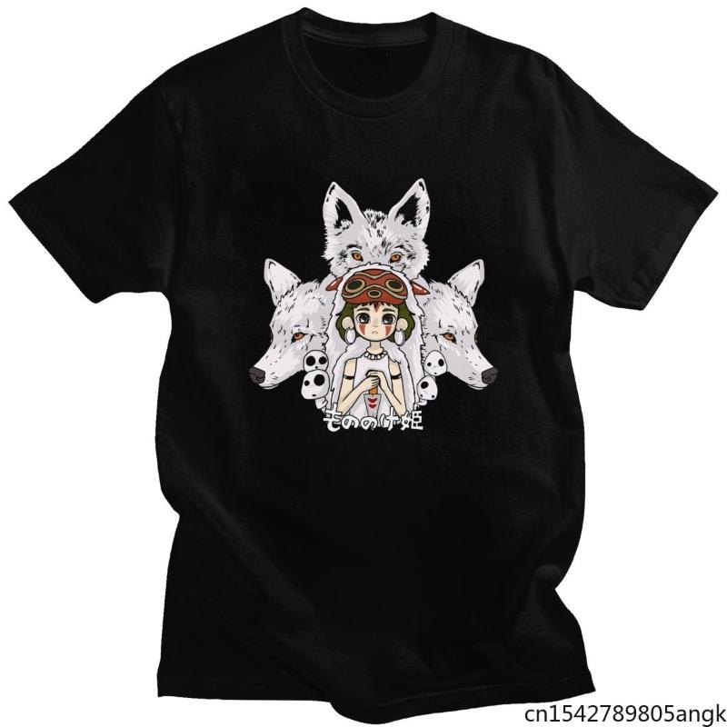 

Men's T-Shirts Mononoke Princess T-Shirt Short Sleeves Male Tops Beach Print Awesome