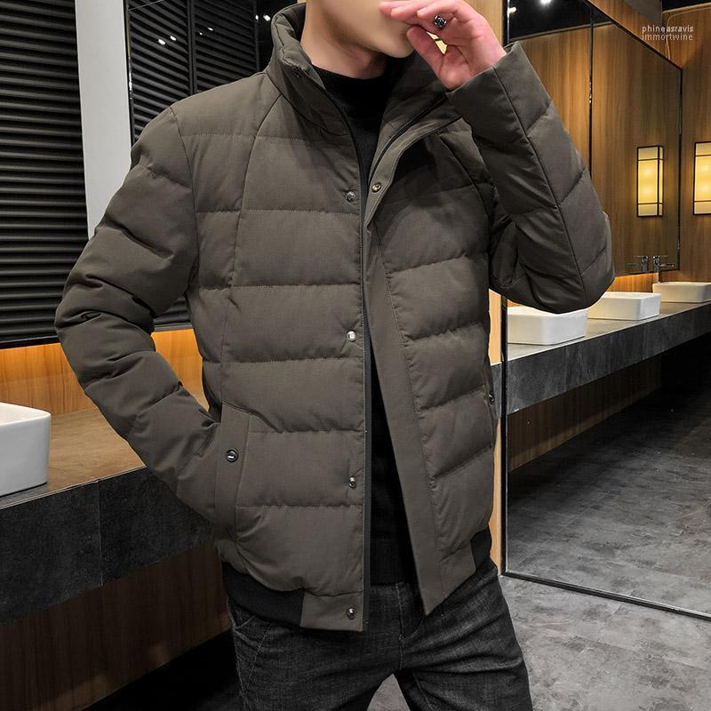 

Men's Down & Parkas 2022 Winter Korean Cotton Coat Trend Handsome Cotton-padded Jacket Thickened Men Phin22, Black