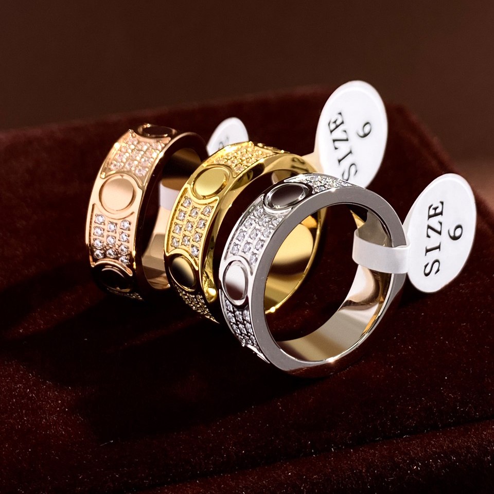 Love Ring Screw Ring Diamond Engagement Wedding Jewellery For Women 18k White Gold Plated Rings Stainless Steel 2022 Fashion Accessories With Jew-image-759900712