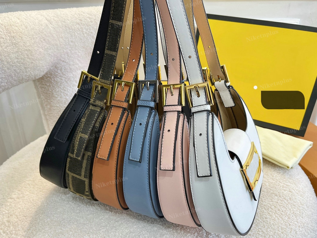 

Cookie Mini Hobo Bag Womens Luxury Leather Handbag FF Clasp Gold-finish Metalware Shoulder Bags Large Capacity Ladies Tote Clutch Bags, #1