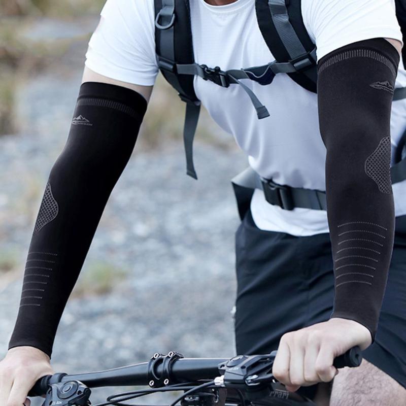 

Fingerless Gloves Summer Men Silk Sun-protective Sleeve Cycling Driving Running Basketball Football Outdoor Sports Anti-UV Cooling Arm Sleev