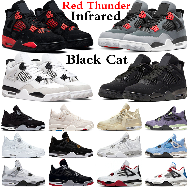 

Jumpman 4 Basketball Shoes 4s Men Women Military Black Cat Red Thunder Infrared Canyon Purple Canvas White Oreo University Blue Bred Fire Red Mens Trainers Sneakers, #9 og bred for 2019 36-47