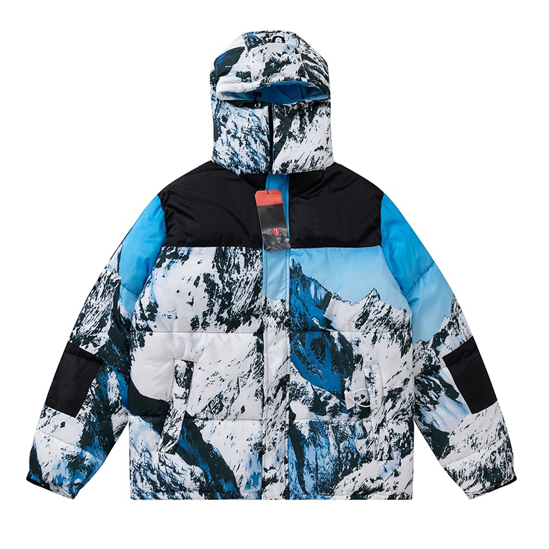 

22fw Autumn Winter Men Women Outerwear Mountain Embroidered Down Jacket Windproof Coat, Multi