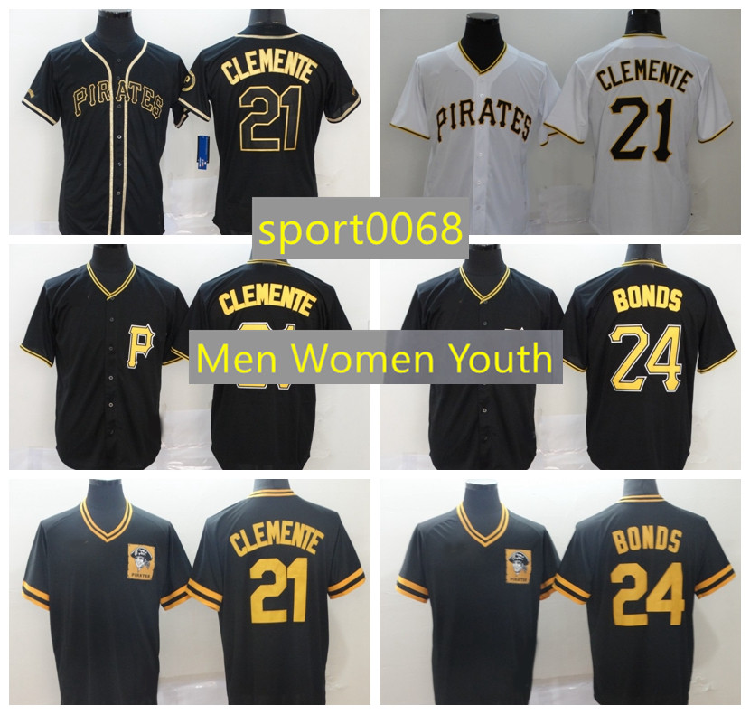 

Baseball Jerseys 21 Roberto Clemente 24 Barry Bonds 8 stargell Pittsburgh''Pirates''Jerseys men women youth 0710, Nik logo