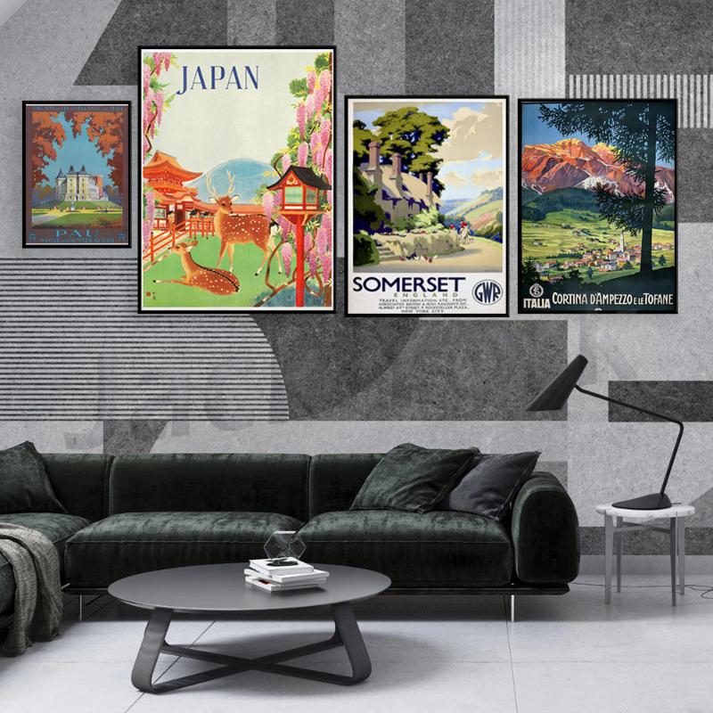 

Paintings Madrid, Italy ,Near East,Somerset, Japan,Villars, Switzerland Vintage Travel Poster, Retro Print, Traveller Gifts Idea,