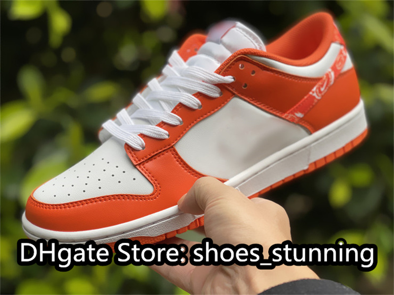 Chaussures de skate SB DUNK Low Essential Paisley Pack Orange Colorway Sports Trendy Style Taille US4-12 InStock Doule Wraps