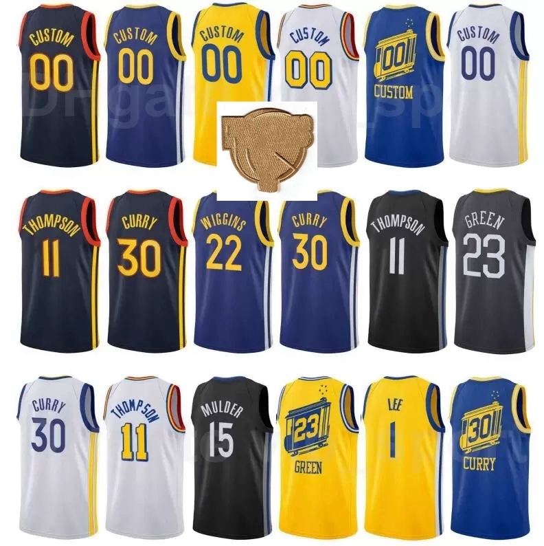 

The Finals Patch Printed Basketball Andrew Wiggins Jersey 22 Draymond Green 23 Damion Lee 1 Eric Paschall 7 Stephen Curry 30 Klay Thompson, Blue