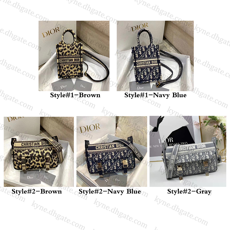 2Styles DUPE D-I-O-R Lettres Brodées Sac Messenger pour Femme Sac à Bandoulière pour Femme Sac à Main 23x15x8cm/13.5x5x18cm