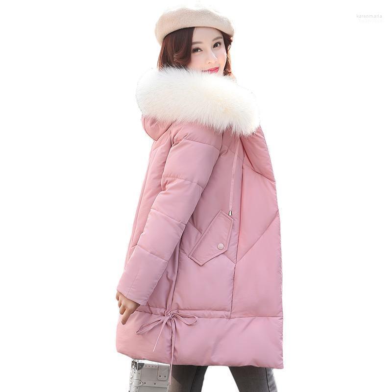 

Women' Down & Parkas Women Long Cotton Jackets Fashion Jacket Winter Coat Loose Thick Warm Hooded Fur Collar Parka Overcoat Kare22, Creamy-white