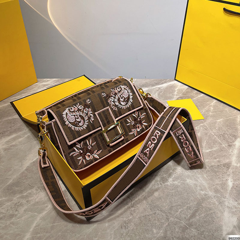 

Canvas Crossbody Bags Baguette Clutch Bag Shoulder Bags Embroidery Letter Hasp Hardware Head Portrait Ribbons Detachable Wide Strap Fashion Premium Print, #1