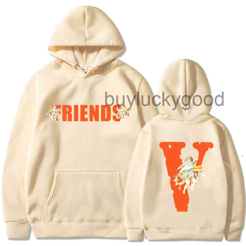 

Sweatshirts SweatshirtsHoodieDesigner clothes Casual fashion Vlones friends Angel big V sweater loose Hoodie men's and women's, Orange 344