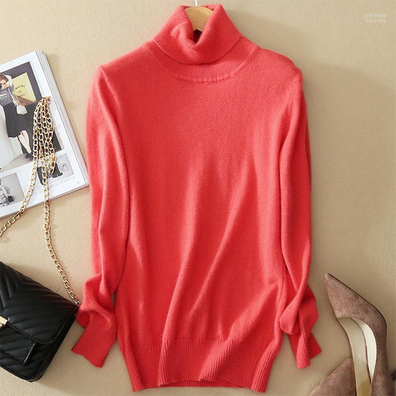 

Women's Sweaters Liva Girl Women Sweater Tricots Turtleneck Pullover Winter Tops Solid Autumn Female Jemi22, White