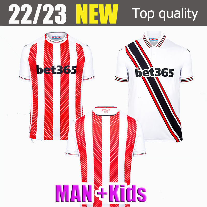 

22 23 Stoke City MIKEL CAMPBELL soccer jerseys SMITH FLETCHER POWELL BROWN CLUCAS home Kits 2022 2023 Baker men kids kit Football Shirts Uniforms