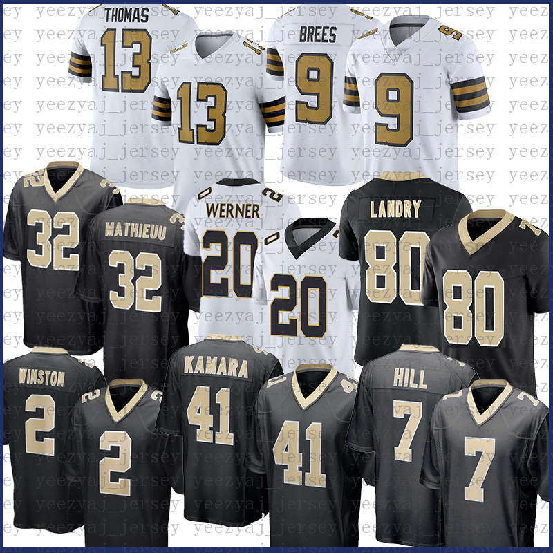 

32 Tyrann Mathieu 80 Jarvis Landry Football Jersey Alvin Kamara Jameis Winston Chauncey Gardner-Johnson Marshon Lattimore Drew Brees Chris Olave Michael Thomas, Mens-st