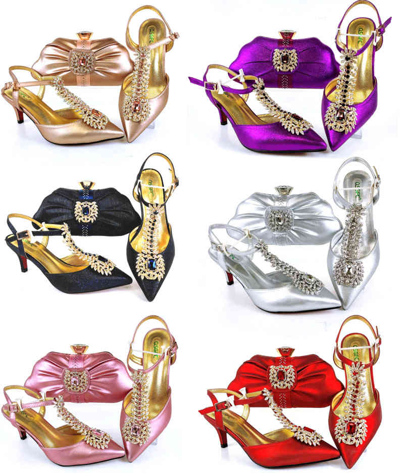 

Dress Shoes 2022 Latest Fashionable Champange Color Elegant Ladies Bag Set Decorated with Golden Ears of Wheat Shape 220722, Red