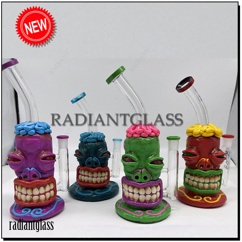 

10" heady glass bong Big Jaw eye 3D painted monster honeycomb Bong hookahs water pipes small mini dab oil rigs with bowl
