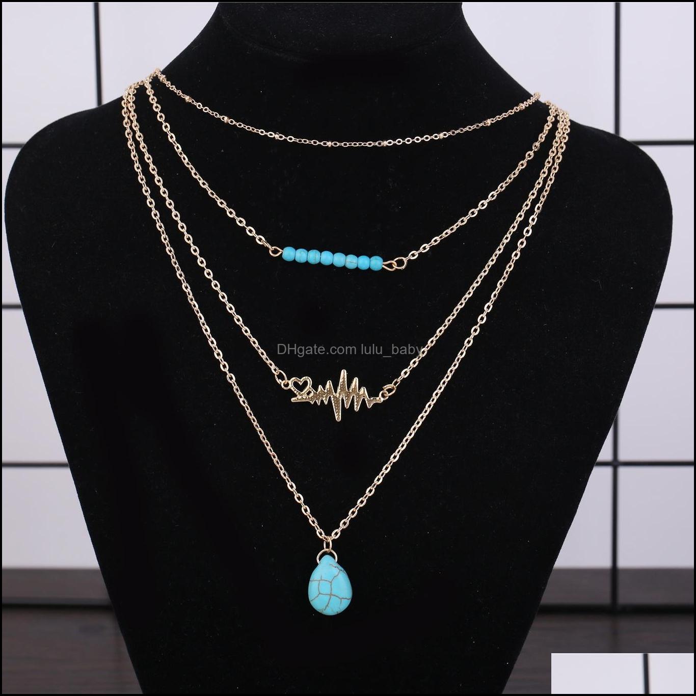 

Pendant Necklaces Gold Layered Long Charms Necklace Collier Statement Drop Delivery 2021 Baby Dha7S