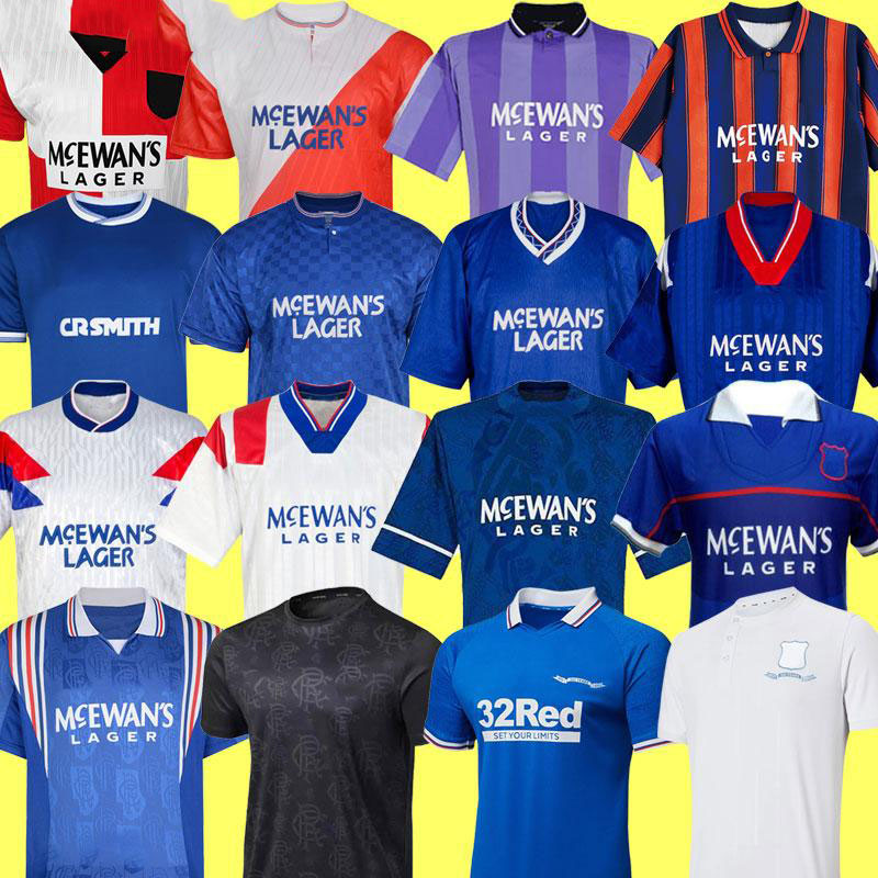 

Vintage Retro Soccer Jerseys 87 90 92 94 96 97 99 01 2022 2023 Glasgow Rangers 150th Anniversary Glasgow CHAMPIONS 55 McCOIS 21 22 23 GASCOIGNE Legends Football Shirts1, 1984/87 home