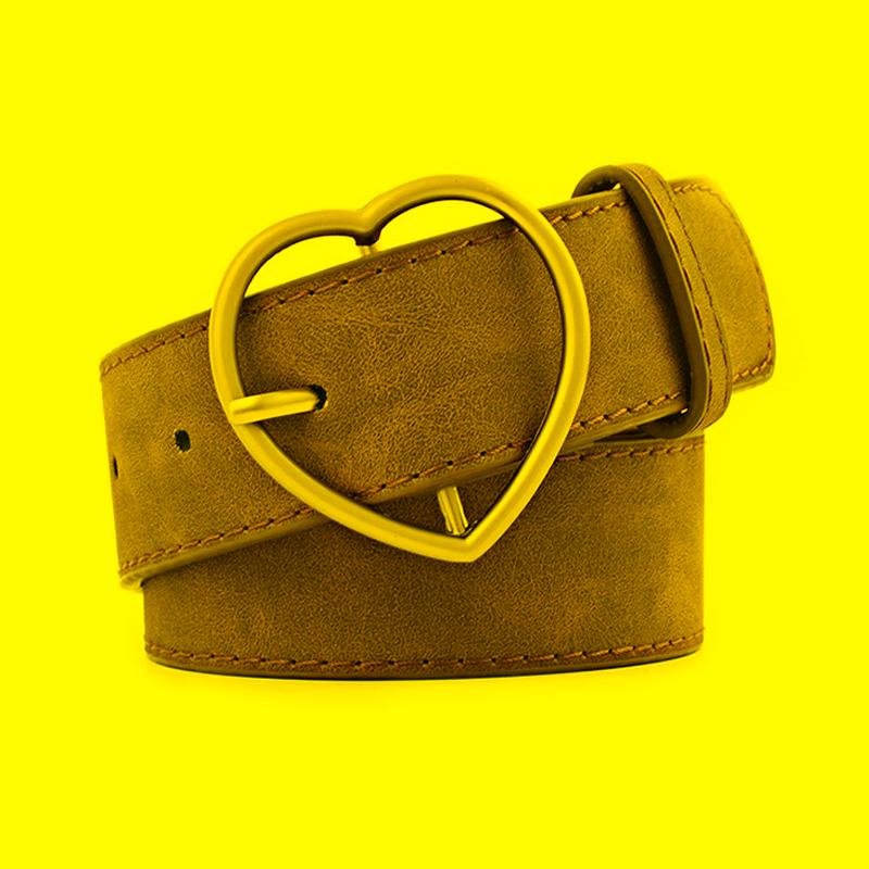 

Belts Fashion Frosted Leather Women Heart Metal Pin Buckle Belt Leisure Strap Waistband For Jeans Pants Dress Wholesale Z30Belts, Black