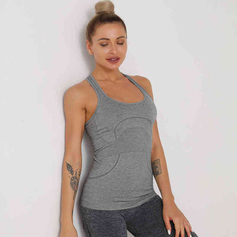 

Lulu Seamless Breathable Yoga Tank for Women Sleeveless Fitness Workout Push Up Sportswear Top Autumn Gym Outfits, White