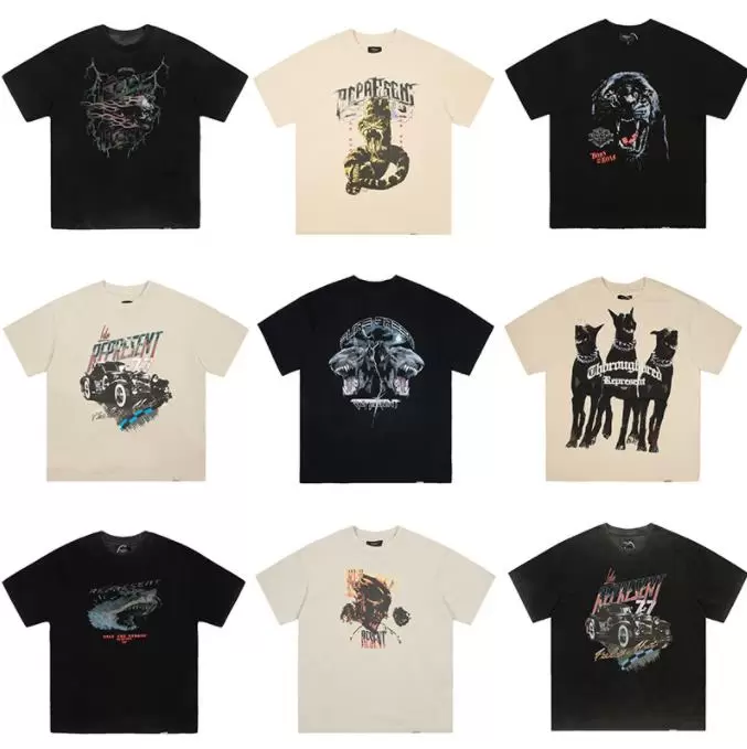 

Mens Represent Tee Casual Summer O-Neck Men Top Tshirts Polos Short Sleeve Black White Womens Tops Tees Shirts T-shirt, 16