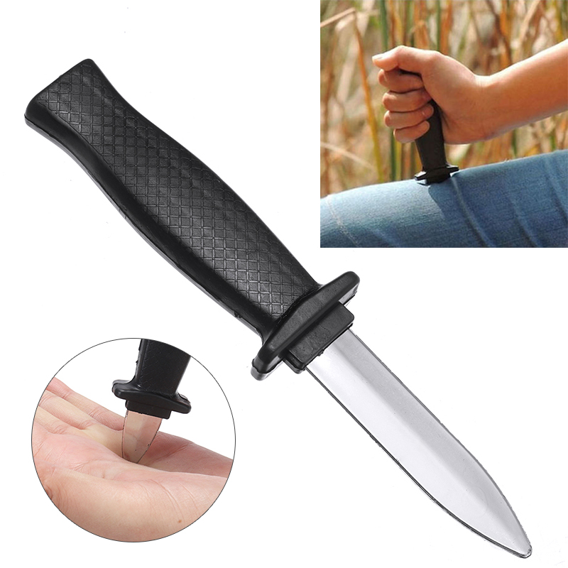 

Retractable Cutter Dagger Toy Disappearing Slide Plastic Blade with Handle Joke Fake Trick Toy Knife Halloween Props