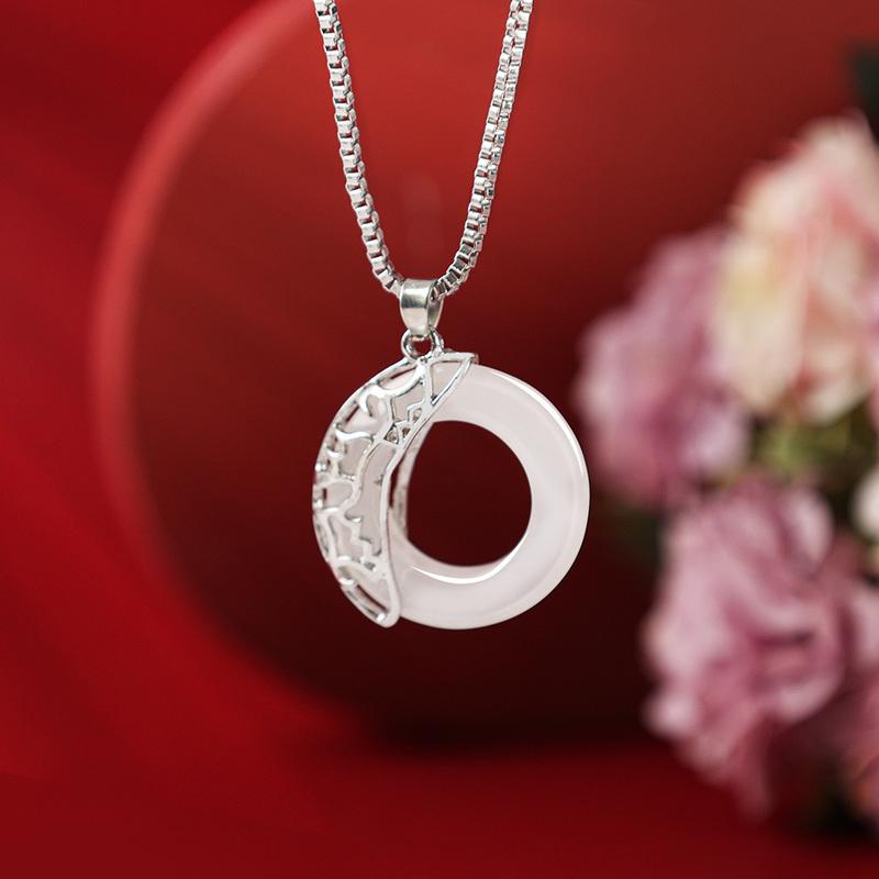 

Pendant Necklaces 2/1PC Lotus Pond Moonlight Couple Ancient Dragon And Phoenix Necklace Romantic Birthday Valentine's Day Gift JewelryPe