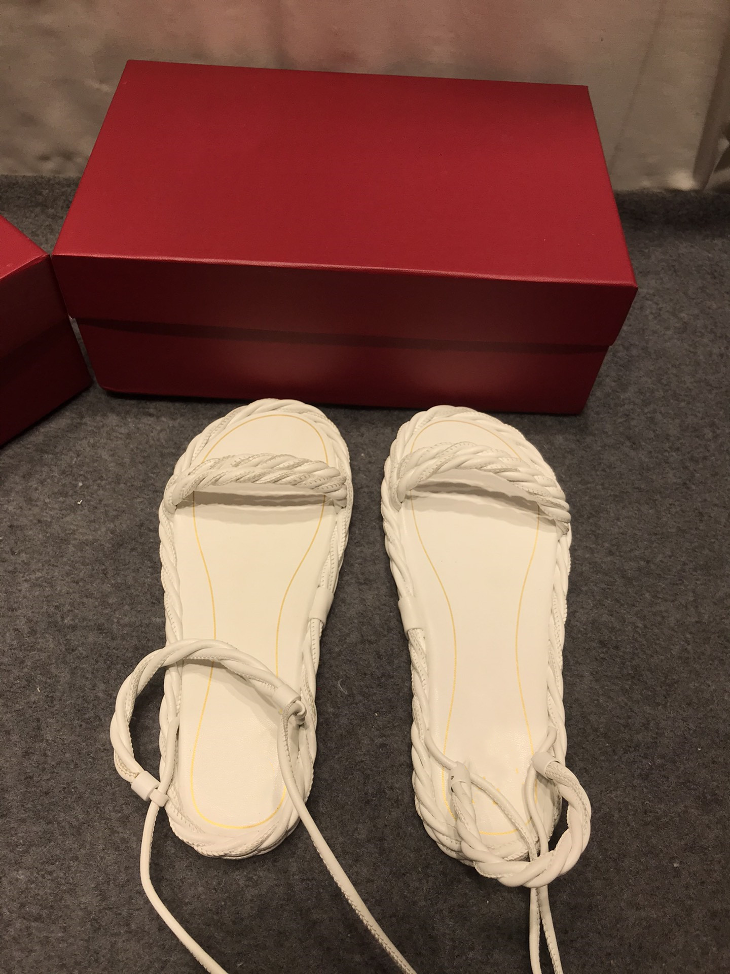 

New brand sandal hemp rope belt design ladies solid color high heels, Gold