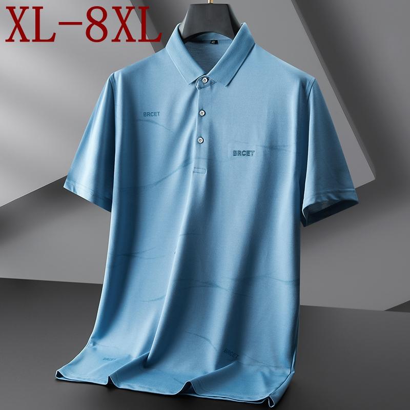 

Men's Polos 6XL Brand Summer Fashion Short Sleeve Shirt Men High Quality Breathable Shirts For Casual Cool Mens PolosMen's Men'sMen's, Blue