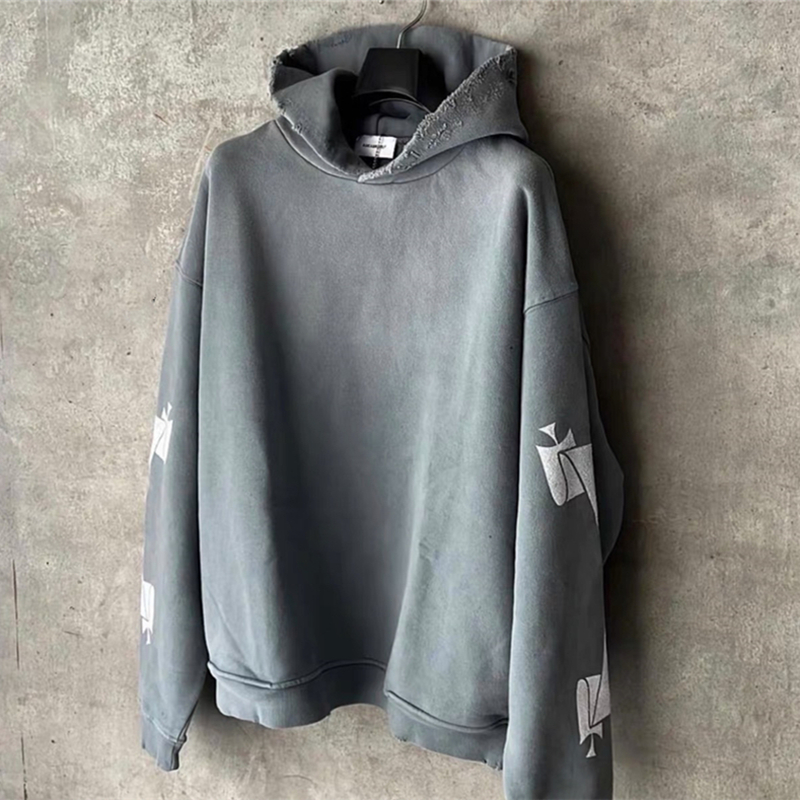 

Hoodie Men Women 1 Best-Quality Destroyed Distressed Fleece Hooded Sweatshirt