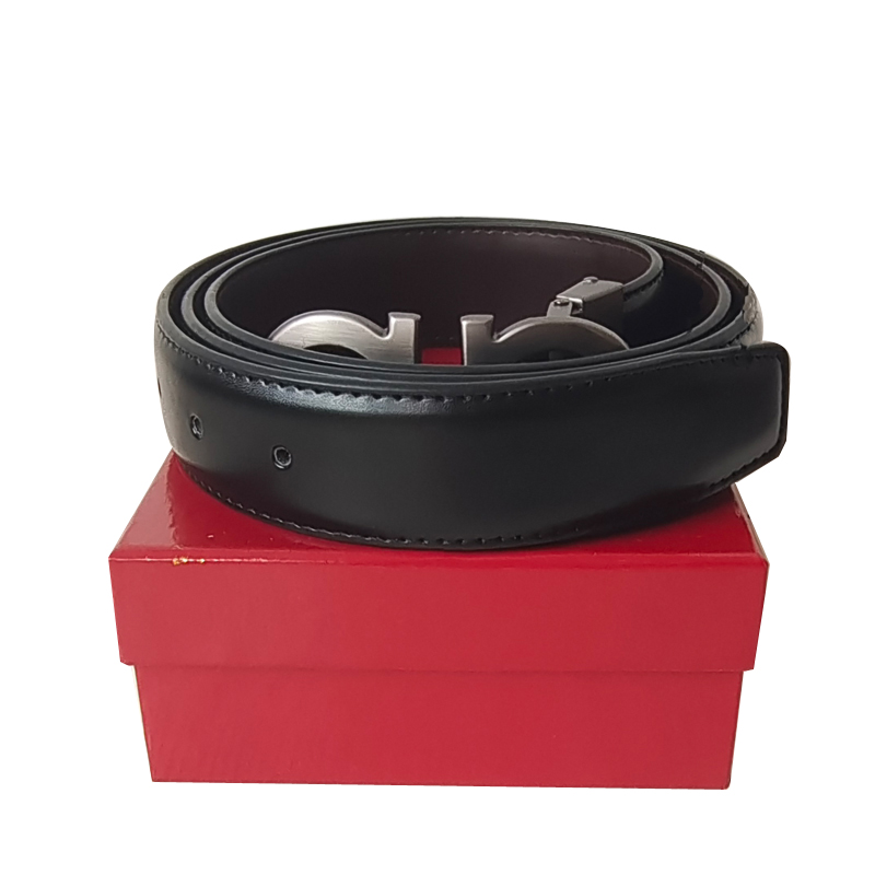 

Belt Designer Men Fashion Women Belts Real leather Gold Silver Black Big Buckle Strap Black Color 3.4cm Width With Box, Belt and box